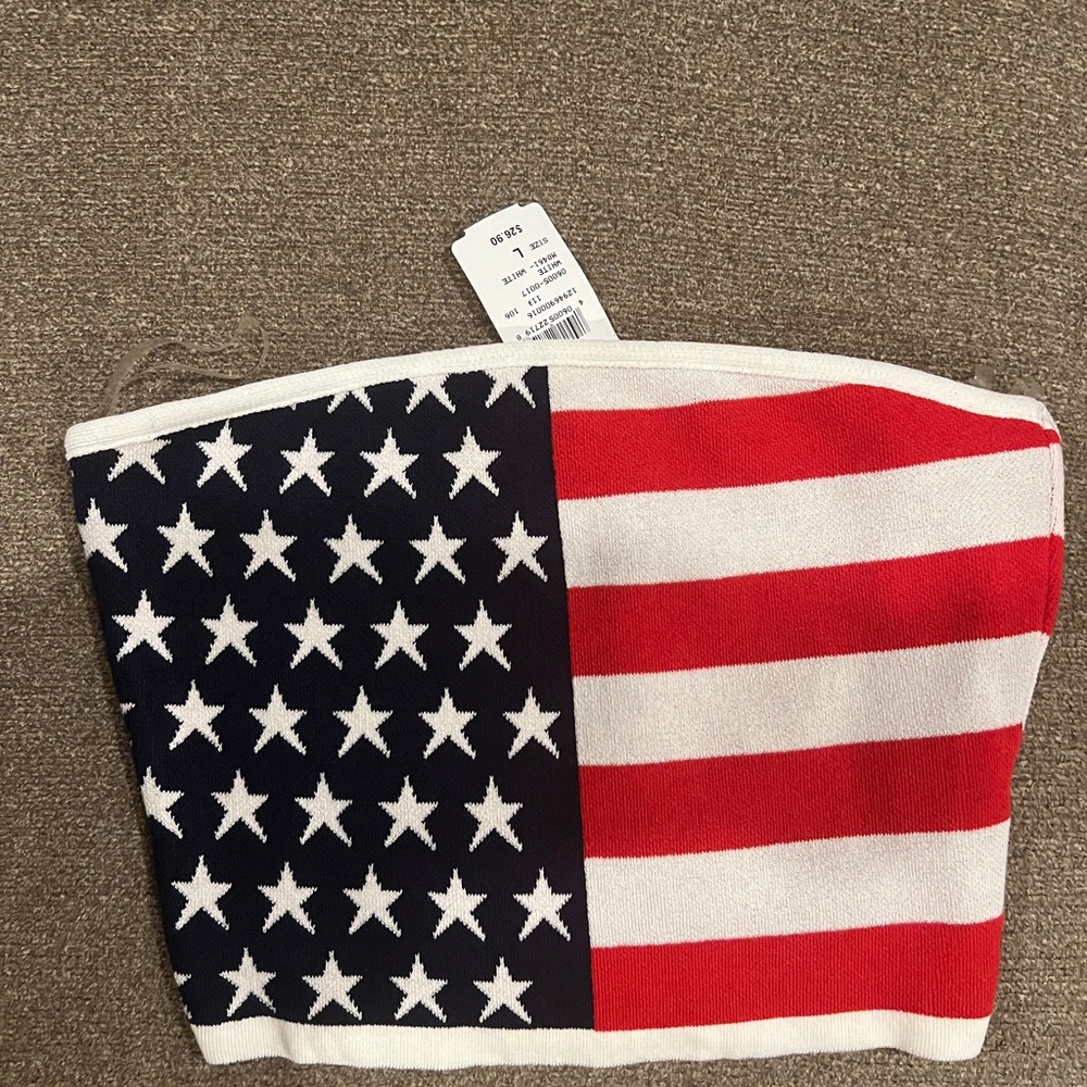 American Flag Strapless Windsor Top